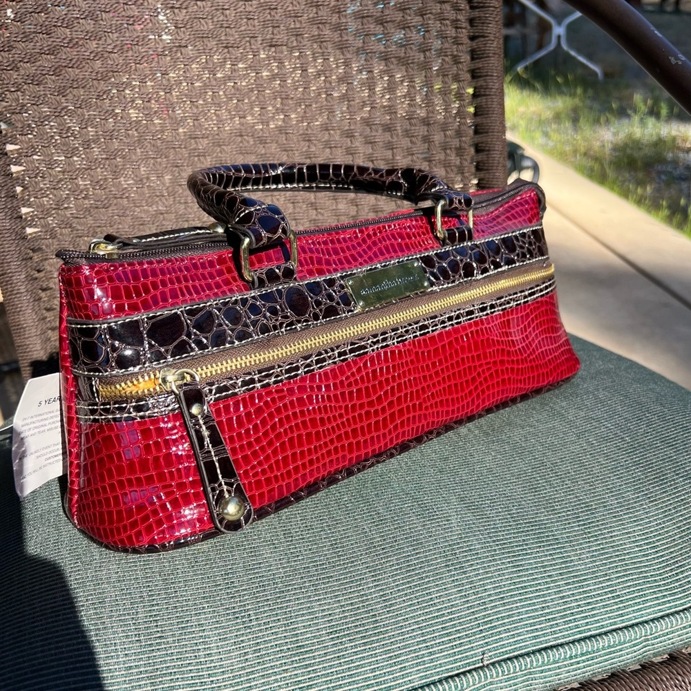 🍷 Wine Tote by Samantha Brown Red Croc Embossed and Insulated